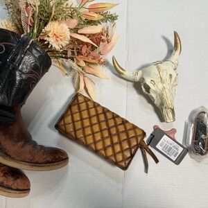 American Darling Brown and Tan Quilted Wallet